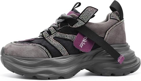 Women's Chunky Platform Comfort Orthopedic Wedge Walking Shoes Fashion Lace Up Casual Non-Slip Running Shoes in Saudi Arabia