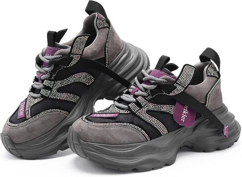 Women's Chunky Platform Comfort Orthopedic Wedge Walking Shoes Fashion Lace Up Casual Non-Slip Running Shoes in Saudi Arabia