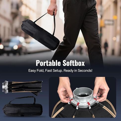 PUSOKEI 40D مثمن Softbox، تصميم قطعة واحدة خفيف الوزن، أداة تجميع سريعة مجانية، شبكة لوحات توزيع قابلة للتعديل، مع حامل قياسي، لأضواء سلسلة X200 CX100 X60 in Kuwait