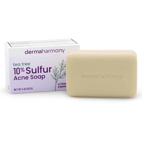 Dermaharmony 10% Sulfur with Tea Tree Oil Acne Bar Soap (4 oz) in Saudi Arabia