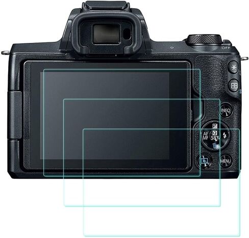 واقي شاشة زجاجي LCD مقوى متوافق مع Canon EOS M6 M50 Mark II M100، 0.3 مم صلابة 9H فائقة الوضوح ومضادة للفقاعات ومضادة للخدش وبصمات الأصابع لـ M100 in Kuwait