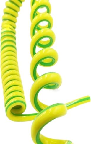 سلك تمديد ملفوف، سلك ملفوف قابل للسحب، كابل حلزوني تلسكوبي أصفر 1 أساسي 20AWG 18AWG 15AWG 13AWG تمديد سلك طاقة قابل للتمدد (1 كور 18awg طول 2 متر) in Kuwait