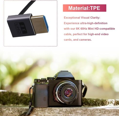 كاميرا رقمية صغيرة - كابل متوافق 8K 60 هرتز خط للكاميرا 8K Mini OD2.5mm HD 2.1 كابل 0.C in Kuwait