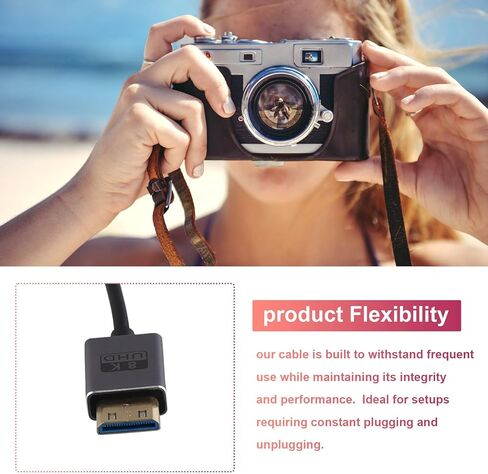 كاميرا رقمية صغيرة - كابل متوافق 8K 60 هرتز خط للكاميرا 8K Mini OD2.5mm HD 2.1 كابل 0.C in Kuwait