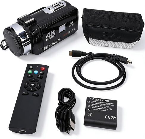 كاميرا فيديو 4K، كاميرا فيديو UHD 48MP Vlogging، 3.0 بوصة 270 شاشة قابلة للطي 18X كاميرا تكبير رقمية، أوضاع تسجيل متعددة لمدونات الفيديو in Kuwait