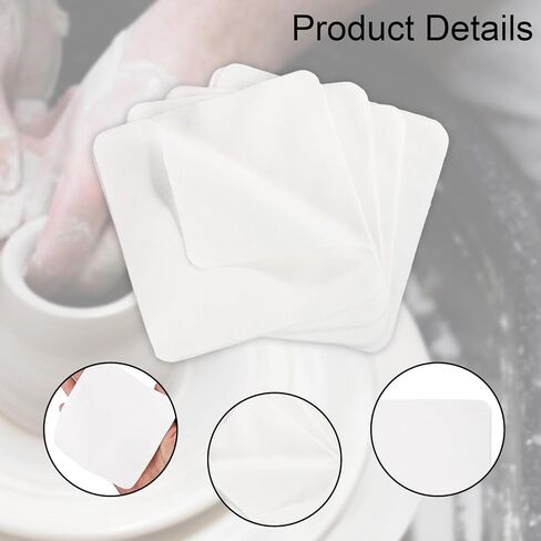 Set of 25 Pre Cut Chamois Cloths for Pottery, Ideal for Cleaning Glasses and Cameras, White in Kuwait