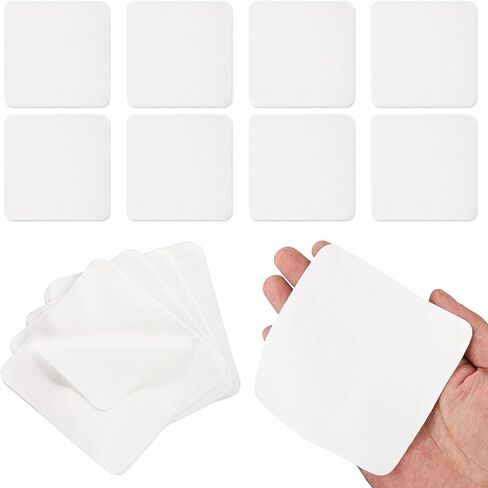 Set of 25 Pre Cut Chamois Cloths for Pottery, Ideal for Cleaning Glasses and Cameras, White in Kuwait
