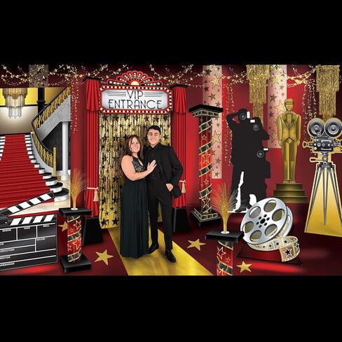 زينة على شكل بكرة فيلم Beistle Red Carpet - 3.5 بوصة - رمادي وأحمر in Kuwait