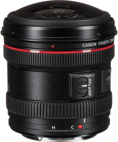 مجموعة عدسات Canon EF 8-15mm f/4L Fisheye USM | تكبير/تصغير فائق الاتساع من السلسلة L مع تأثيرات عين السمكة الدائرية وكاملة الإطار والتركيز البؤري التلقائي USM من النوع الحلقي السريع | لصور الحركة والمناظر الطبيعية (4427B002) + حافظة العدسة + المزيد in Kuwait