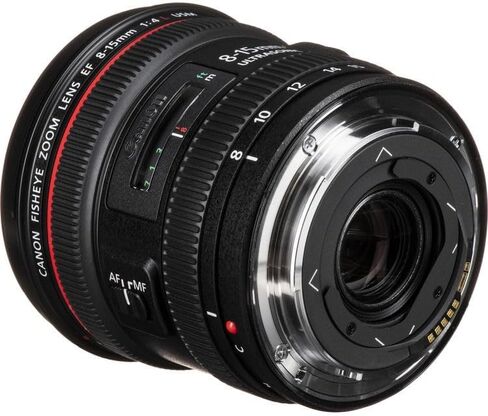 مجموعة عدسات Canon EF 8-15mm f/4L Fisheye USM | تكبير/تصغير فائق الاتساع من السلسلة L مع تأثيرات عين السمكة الدائرية وكاملة الإطار والتركيز البؤري التلقائي USM من النوع الحلقي السريع | لصور الحركة والمناظر الطبيعية (4427B002) + حافظة العدسة + المزيد in Kuwait