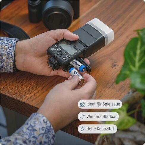 Ansmann Mignon AA 2650mAh 1.2V NI-MH Rechargeable Battery Pack of 16 High Capacity Ideal for Cameras, Flashes, Digital Cameras, Wildlife Cameras in Kuwait