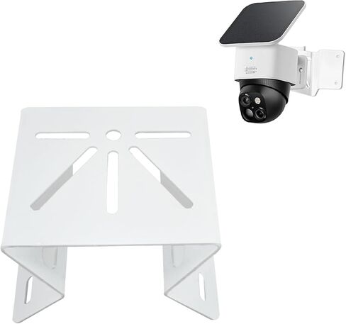 دعامة زاوية معدنية متوافقة مع eufy SoloCam S340/E42/E30 Wyze Solar Cam Pan، مع حامل كاميرا مراقبة بزاوية واسعة 270 درجة لكاميرا الأمان، سهلة التركيب، بيضاء in Kuwait