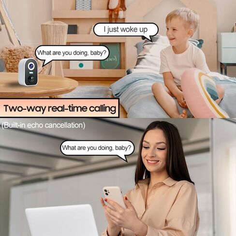 كاميرات مراقبة لاسلكية في الهواء الطلق، كاميرا أمان 2K QHD مع تطبيق الهاتف الذكي، 2.4G Wi-Fi Connect AI كاميرا مراقبة كشف الحركة داخلية للمنزل والحيوانات الأليفة والأطفال، رؤية ليلية ملونة in Kuwait