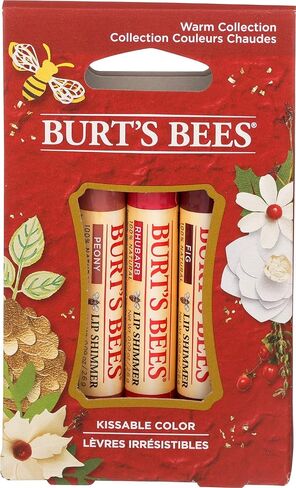 Burt's Bees Kissable Color Holiday Gift Set, 3 Lip Shimmers in Gift Box, Warm Collection in Peony, Fig & Rhubarb in Saudi Arabia