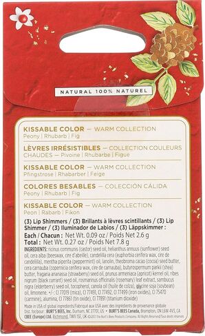 Burt's Bees Kissable Color Holiday Gift Set, 3 Lip Shimmers in Gift Box, Warm Collection in Peony, Fig & Rhubarb in Saudi Arabia