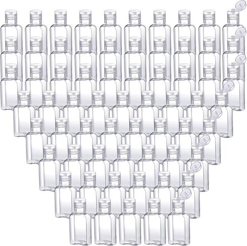 30 Pieces Portable Travel Bottle Clear Plastic Empty Bottles Refillable Reusable Bottles Containers for Travel Outdoor Camping Business Trip (1 oz, Transparent Cap) in Saudi Arabia