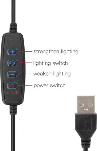 حلقة إضاءة LED USB مقاس 10 بوصات مع سطوع قابل للتعديل و3 أوضاع ألوان، حامل ثلاثي القوائم قابل للطي ومشبك هاتف - إضاءة طبيعية متوازنة للتصوير الفوتوغرافي والبث المباشر والمكياج in Kuwait