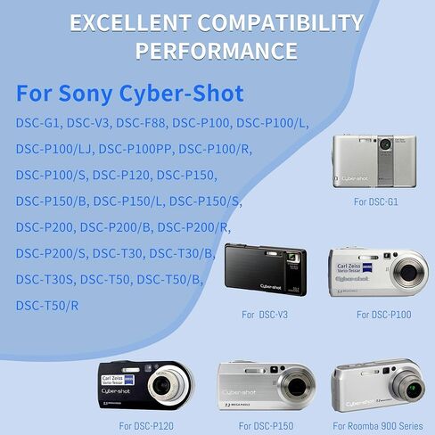 قطعتان من بطارية NP-FR1 وشاحن LCD بديل لبطارية Sony NP-FR1، BC-CS3، شاحن BC-CSD، لسوني Cyber-Shot DSC-G1 DSC-V3 DSC-F88 DSC-P100 DSC-P120 DSC-P150 DSC-P200 DSC-T30 DSC-T50 in Kuwait