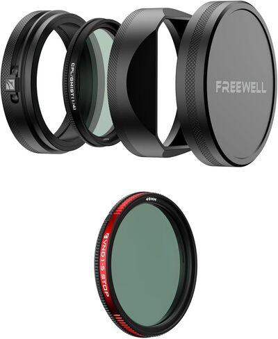 طقم فلتر Freewell CPL/Mist (1/4) مع غطاء عدسة و49 مم VND 1-5 حزمة فلتر توقف لسلسلة Fuji X100 (X100VI، X100V، X100T، X100F، X100S، X100) (أسود) in Kuwait