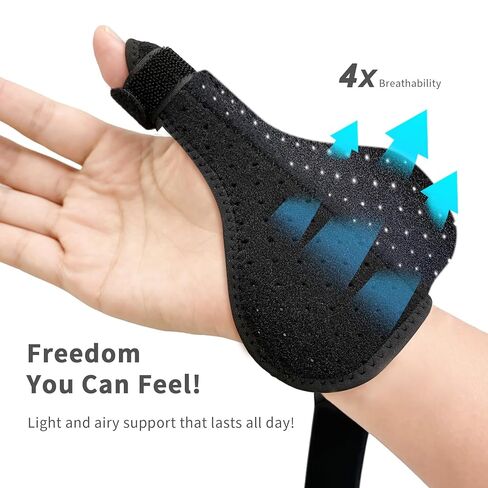 Bracoo Thumb Spica Stabilizer, Wrist Brace for Arthritis, de Quervain's, Sprained Pain Relief - Fit Right & Left Hand, Black, TP32, 1 Count in Saudi Arabia