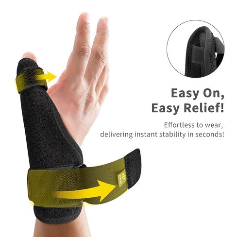 Bracoo Thumb Spica Stabilizer, Wrist Brace for Arthritis, de Quervain's, Sprained Pain Relief - Fit Right & Left Hand, Black, TP32, 1 Count in Saudi Arabia