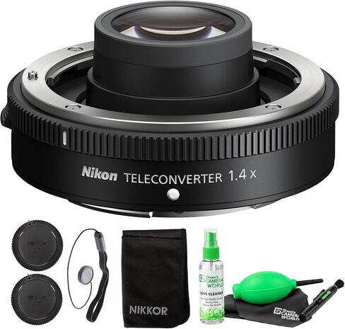 محول تقريب Nikon Z TC-1.4X، حامل Z، تكبير 1.4X، يحافظ على قياس التركيز البؤري التلقائي VR |حزمة مع مجموعة أدوات التنظيف in Kuwait