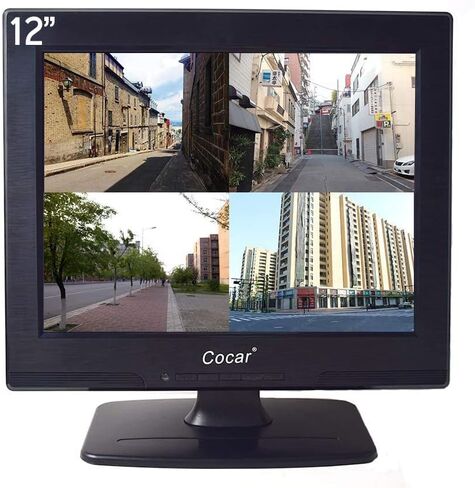 شاشة Cocar 12 بوصة LCD للأمان CCTV VGA HDMI AV BNC، شاشة 4:3 HD بإضاءة خلفية LED مع مشغل محرك USB لكاميرا المراقبة المنزلية STB PC 800x600 دقة مكبر صوت مدمج داخل/خارج in Kuwait
