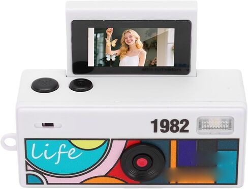 EBTOOLS Mini Keychain Camera, 1080P HD 48MP Retro Digital Camera with 0.96 Inch Flip Screen, 130 Degree Wide Angle Lens, Auto Focus, Built in Flash, 64GB Expandable Storage (White) in Saudi Arabia