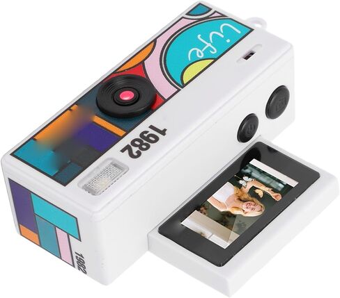 EBTOOLS Mini Keychain Camera, 1080P HD 48MP Retro Digital Camera with 0.96 Inch Flip Screen, 130 Degree Wide Angle Lens, Auto Focus, Built in Flash, 64GB Expandable Storage (White) in Saudi Arabia