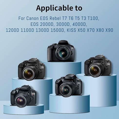 بطارية بديلة LP-E10 ليثيوم أيون متوافقة مع كاميرا Canon LP E10 EOS Rebel T7 T6 T5 T3 T100، Kiss X50 X70 X70 X80 X90، EOS 1100D 1200D 1300D 1500D 2000D 3000D 4000D (2200 مللي أمبير في الساعة) in Kuwait