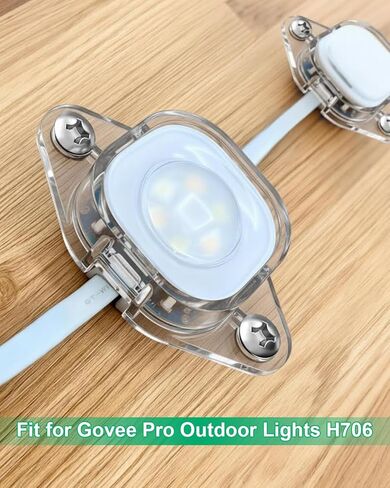 مشابك إضاءة متوافقة مع مصابيح Govee Pro الخارجية H706، دعامات تثبيت ثابتة لولبية، مشابك سوداء لتمديد الإضاءة الخارجية الدائمة (شفاف 40) in Kuwait