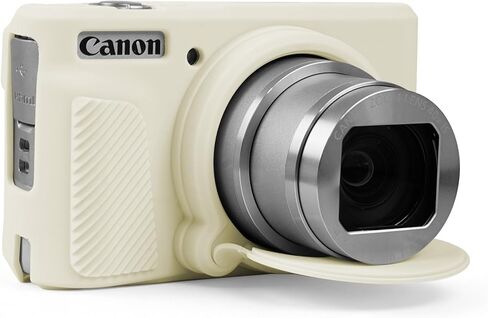 حافظة لكاميرا Canon PowerShot SX740 SX730 HS، غطاء واقٍ من السيليكون الناعم مع غطاء عدسة قابل للإزالة، واقي حافظة كاميرا SX740 HS مضاد للانزلاق ومضاد للخدش (بني) in Saudi Arabia