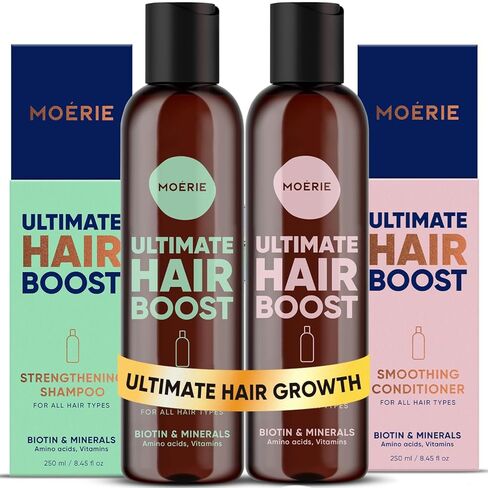 Moerie Volumizing Shampoo and Conditioner for Hair Loss - Hair Thickening Treatment with Ingredients of Natural Origin - Over 100 Active Ingredients for Thick, Long, Luscious Hair, 2 X 8.45 Fl Oz in Saudi Arabia
