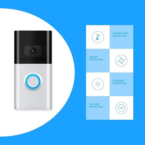 بطارية Ring 2-Pack، 6040 مللي أمبير قابلة للشحن، متوافقة مع Ring Doorbell 2/3/4/Plus والكاميرات الخارجية in Kuwait