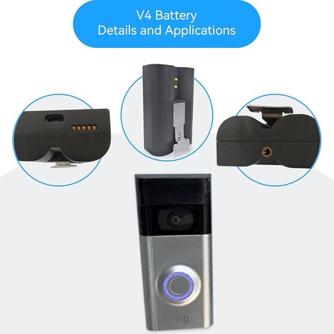 بطارية Ring 2-Pack، 6040 مللي أمبير قابلة للشحن، متوافقة مع Ring Doorbell 2/3/4/Plus والكاميرات الخارجية in Kuwait