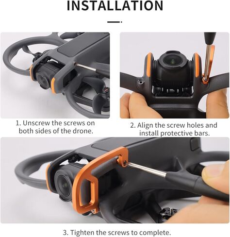Avata 2 Gimbal Guard لـ DJI Avata 2 Drone، واقي انحراف من سبائك الألومنيوم لـ DJI Avata 2، مصد أمان الكاميرا، واقي حماية العدسة لملحقات DJI Avata 2 (أسود) in Kuwait