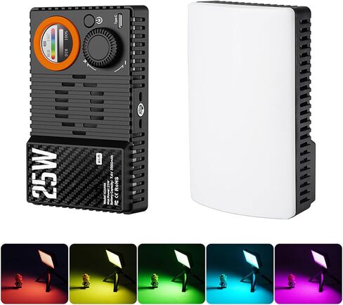 Jiawu RGB Video Light، قابل للتعديل 1800K 9000K CRI 95 قابل لإعادة الشحن 3300 مللي أمبير في الساعة لوحة إضاءة LED محمولة، تعبئة الكاميرا مع شاشة LCD مدمجة و20 تأثيرات مشهد للتصوير الفوتوغرافي ومدونات الفيديو in Kuwait