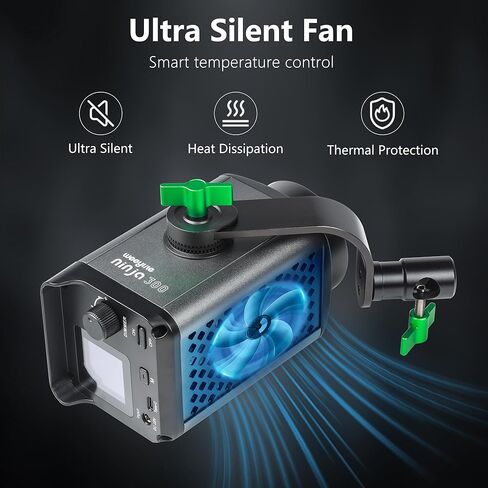 VILTROX مصباح فيديو LED مستمر محمول مع تطبيق، 80 وات 5600 ك 2800 ك ~ 8500 ك ثنائي اللون CRI95 + مصباح استوديو COB LED للتصوير الفوتوغرافي والفيديو والزفاف ويوتيوب والتصوير الخارجي (Weeylite Ninja-300) in Kuwait