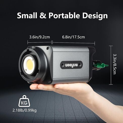 VILTROX مصباح فيديو LED مستمر محمول مع تطبيق، 80 وات 5600 ك 2800 ك ~ 8500 ك ثنائي اللون CRI95 + مصباح استوديو COB LED للتصوير الفوتوغرافي والفيديو والزفاف ويوتيوب والتصوير الخارجي (Weeylite Ninja-300) in Kuwait