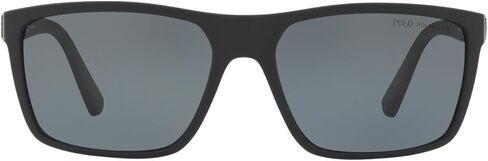 POLO RALPH LAUREN Men's PH4133 Rectangular Sunglasses, Shiny Transparent Dark Havana/Green, 59 mm in Saudi Arabia