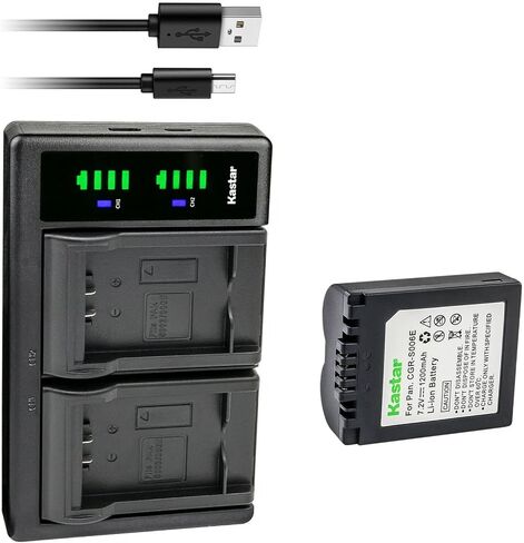 Kastar CGA-S006 LTD2 USB Battery Charger Replacement for Panasonic CGA-S006, CGA-S006e, CGR-S006, CGR-S006e, DMW-BMA7 Battery, Panasonic DE-A44, DE-994, DE-994A Charger in Saudi Arabia