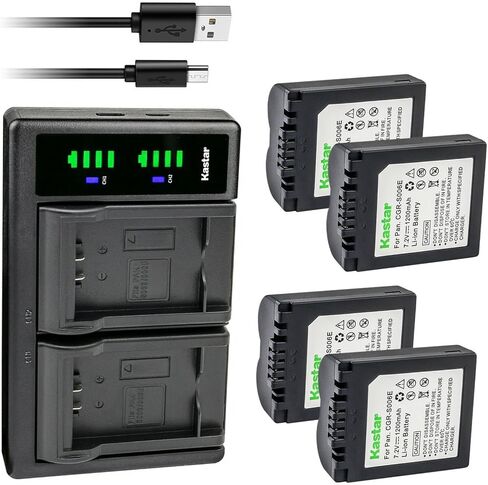 Kastar CGA-S006 LTD2 USB Battery Charger Replacement for Panasonic CGA-S006, CGA-S006e, CGR-S006, CGR-S006e, DMW-BMA7 Battery, Panasonic DE-A44, DE-994, DE-994A Charger in Saudi Arabia