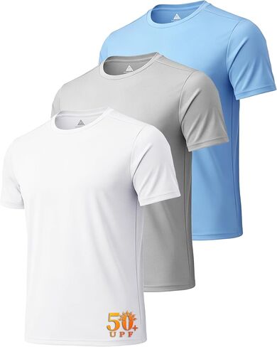 ZITY 3 Pack T Shirts for Men UPF 50+ Workout Swim Shirt Fast Dry Moisture Wicking Athletic T-Shirts for Running Gym in Saudi Arabia