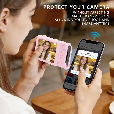 حافظة سيليكون لهاتف Canon PowerShot ELPH 360/IXY 650 مع واقي شاشة وحبل، غطاء كاميرا ناعم مضاد للخدش، غطاء حماية نحيف لجسم الكاميرا - وردي in Kuwait