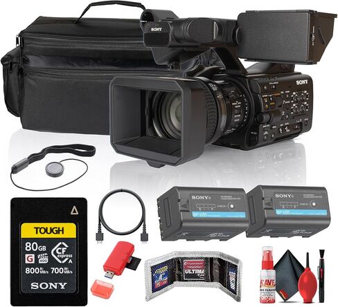 Sony PXW-Z300 Broadcast Shoulder Camcorder, 3-CMOS Professional Video Camera with 17x Zoom Lens 80GB CFexpress Card + BP-U35 Battery + Large Carry Case + Card Reader + More in Kuwait