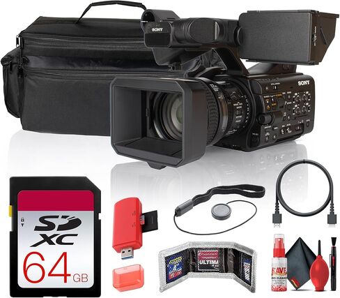 كاميرا فيديو سوني PXW-Z300، كاميرا فيديو احترافية 3-CMOS مع عدسة تكبير 17× + بطاقة ذاكرة 64 جيجابايت + حقيبة حمل كبيرة + قارئ بطاقات + محفظة ذاكرة + حافظة للغطاء + المزيد in Kuwait