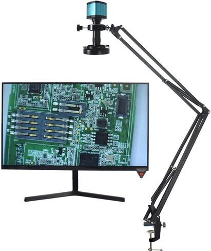 كاميرا مجهر رقمية فيديو صناعية 48 ميجابكسل 4K 1080P HDMI USB 130X تكبير C عدسة تثبيت دعامة الباب لإصلاح اللحام (اللون: G VGA) in Kuwait