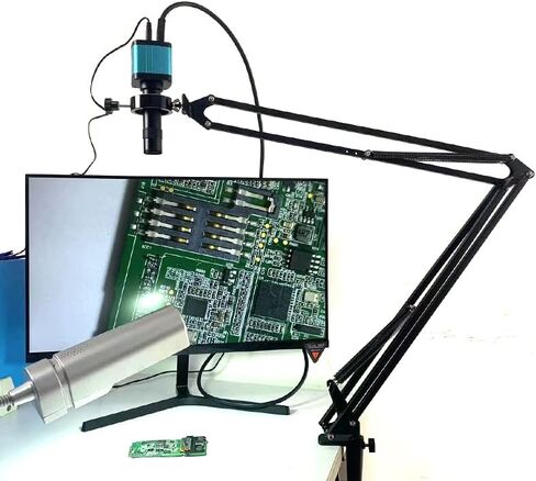 كاميرا مجهر رقمية فيديو صناعية 48 ميجابكسل 4K 1080P HDMI USB 130X تكبير C عدسة تثبيت دعامة الباب لإصلاح اللحام (اللون: G VGA) in Kuwait