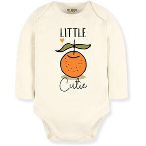 بدلة أطفال Little Cutie Orange - ملابس أطفال مخصصة، ملابس حديثي الولادة للجنسين، هدية تي شيرت لطيفة للأطفال والرضع in Kuwait
