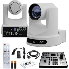 PTZOptics Move SE PTZ Camera with 20x Optical Zoom (White) (PT20X-SE-WH-G3) + PT-Joy-G4 Controller in Kuwait